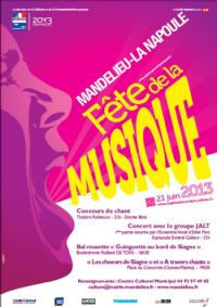Fête de la Musique 2013 - CONCOURS DE CHANT gratuit & ouvert à tous!. Le vendredi 21 juin 2013 à Mandelieu-La Napoule. Alpes-Maritimes.  16H30